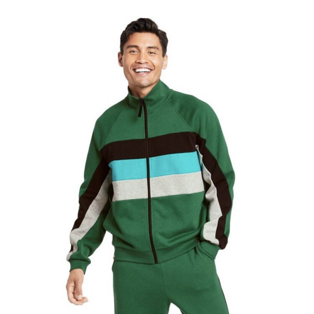 LEGO Collection × Target‎ Green Men's Color Block Stripe Zip-Up Track Jacket XL